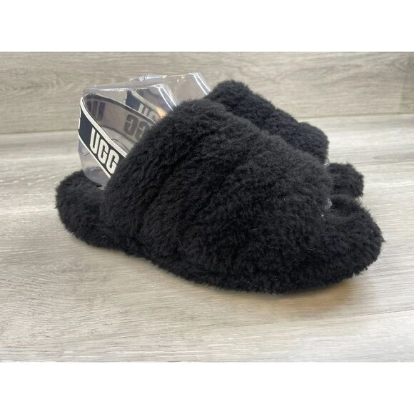 UGG Shoes - UGG Fluff Yeah Women's Sandal Slide Slipper Slip-On Cozy Sheepskin US 8 Black